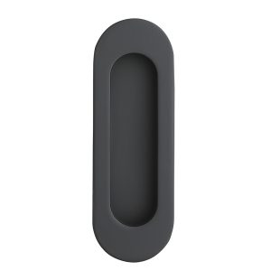 Schuifdeurkom ovaal 150x50 mm blind mat zwart PVD gecoat