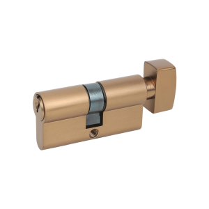 Profielcilinder met knop standaard 30/30 brons geborsteld