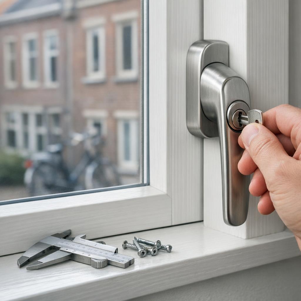 Raamsluiting met slot kiezen