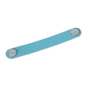 Meubelgreep leer Elena blauw 168mm RVS
