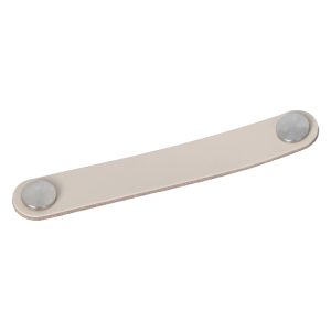 Meubelgreep leer Elena mat wit 168mm RVS