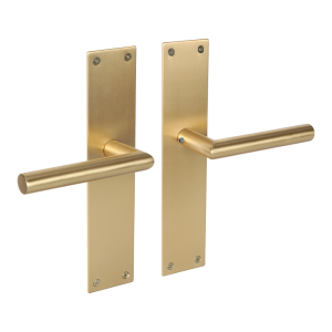 Deurklink Milano met renovatie schild blind met ronde klink mat goud