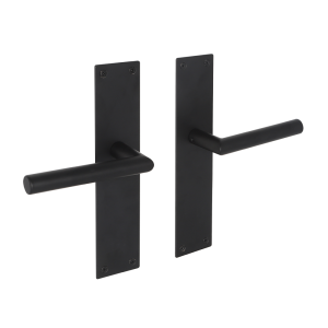 Deurklink Milano met renovatie schild blind met ronde klink mat zwart