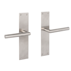 Deurklink Milano met renovatie schild blind met ronde klink rvs