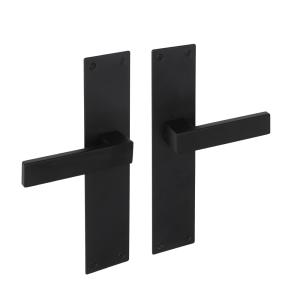 Deurklink Milano met renovatie schild blind met vierkante klink mat zwart